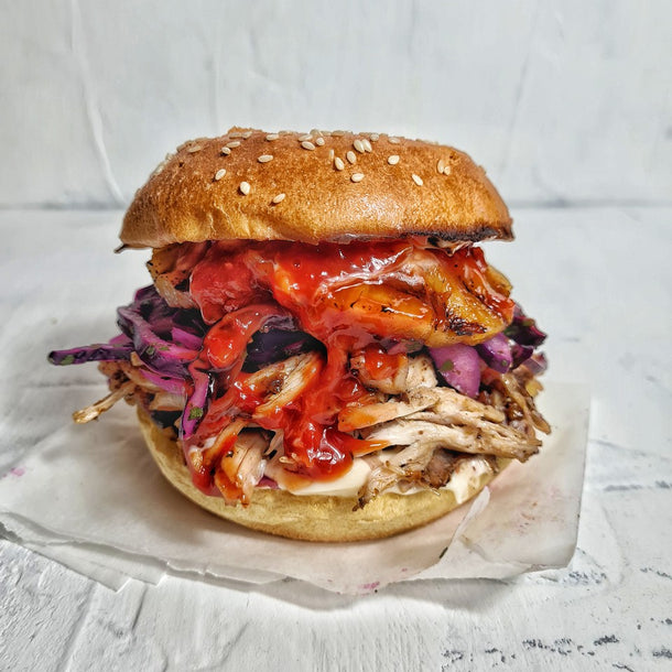 Shredded Jerk Chicken Burger