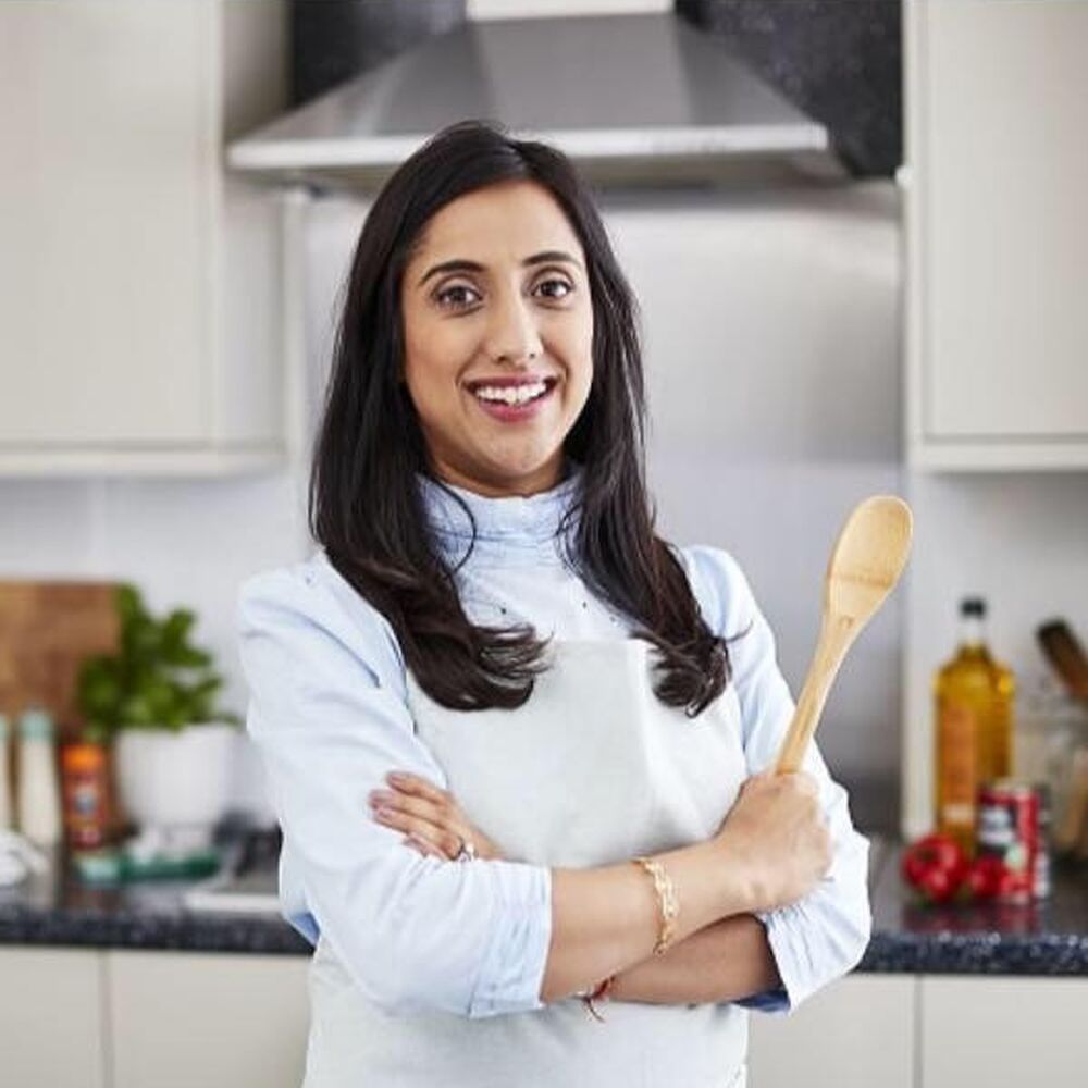 Photo of Renu Bhardwaj. A British-Indian recipe creator and author specialising in budget-friendly veggie recipes.