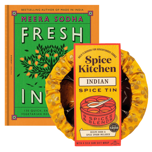 'Fresh India' by Meera Sodha & Spice Tin, 9 Spices & Handmade Silk Sari Wrap - Spice Kitchen™ - Spices, Spice Blends, Gifts & Cookware
