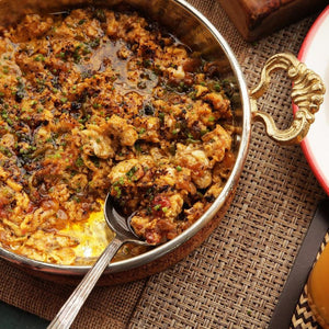 Classic Turkish menemen with eggs, tomatoes, and spices