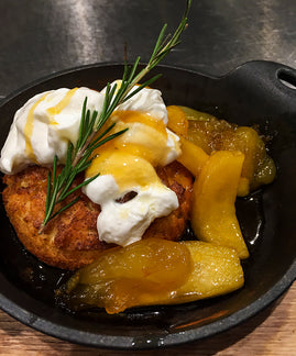 Spicy Cinnamon Apple Brown Butter Skillet Shortcakes, Soured Cream and Flowering Rosemary by  Natasha MacAller