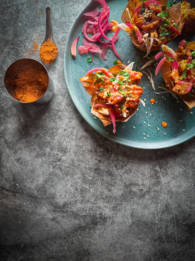 Ultimate Bang Bang Cauliflower Parcels with Harissa Pickled Onions