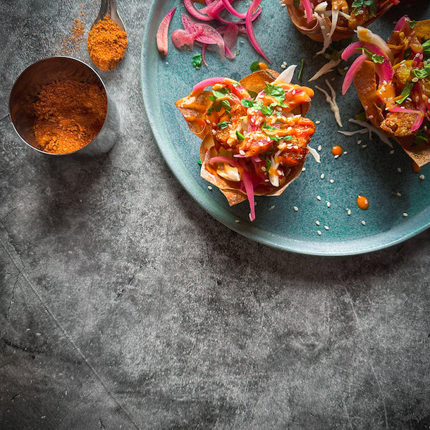 Ultimate Bang Bang Cauliflower Parcels with Harissa Pickled Onions