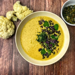 Curried Cauliflower and Garlic Soup