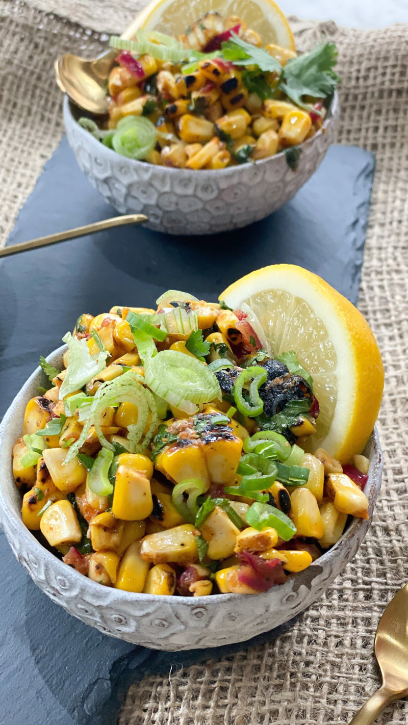 Two bowls of Masala Corn by chef Hey Renu. 