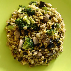 Mushroom and Broccoli Freekah - Family Favourites