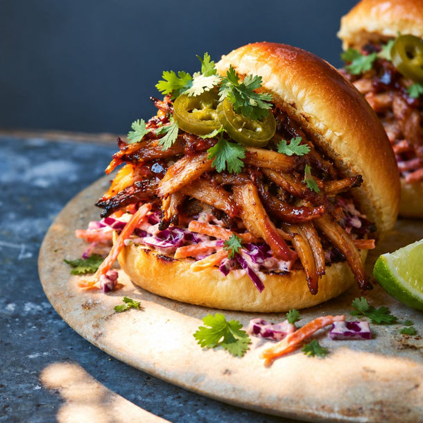 Pulled Chipotle BBQ Oyster Mushroom Sliders