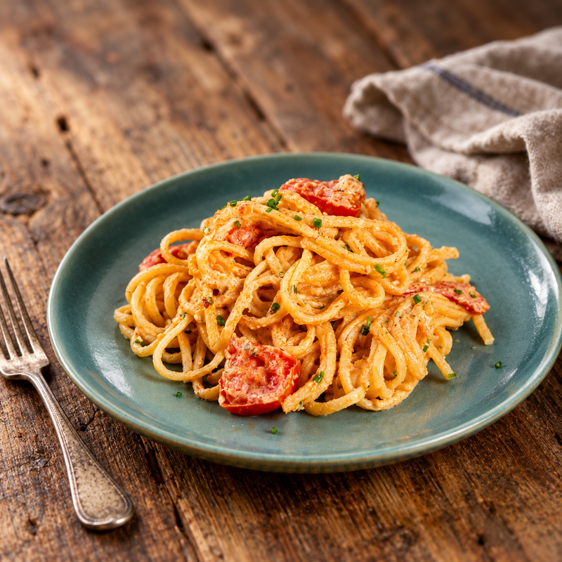 Spice Kitchen's Harissa and Boursin Linguine