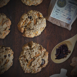 Ginger, carrot, and date cookies by Chelsea Lee