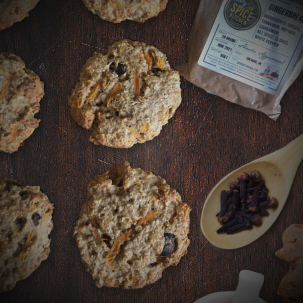 Ginger, carrot, and date cookies by Chelsea Lee
