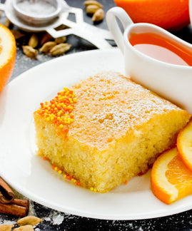 Palestinian Semolina & Fenugreek Cake with Orange Blossom