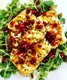 Grilled Halloumi with Pomegranate Glaze
