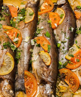 Baked Trout with Baharat, Tomato and Lemon