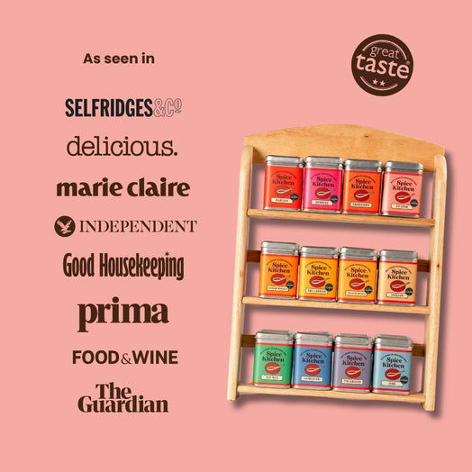 Spice Kitchen’s multi-award-winning spice blends as seen in delicious magazine, Selfridges, Marie Claire, the independent, Good Housekeeping, Food & Wine, Prima and the guardian