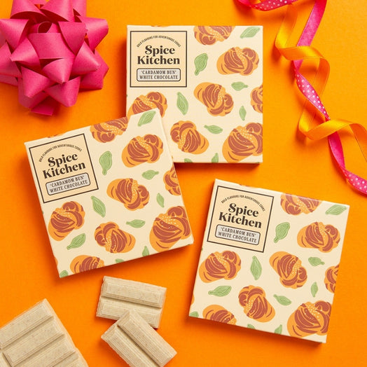 Three Spice Kitchen Cardamom Bun White Chocolate Bars