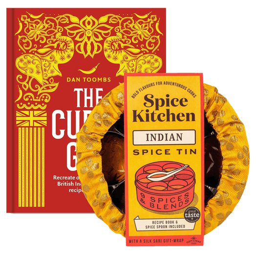 The Curry Guy Cookbook & Sari Wrapped Indian Spice Tin