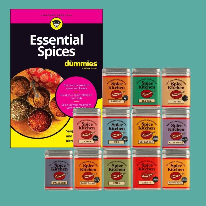 Essential Spices Book and 12 Spice Blends Set