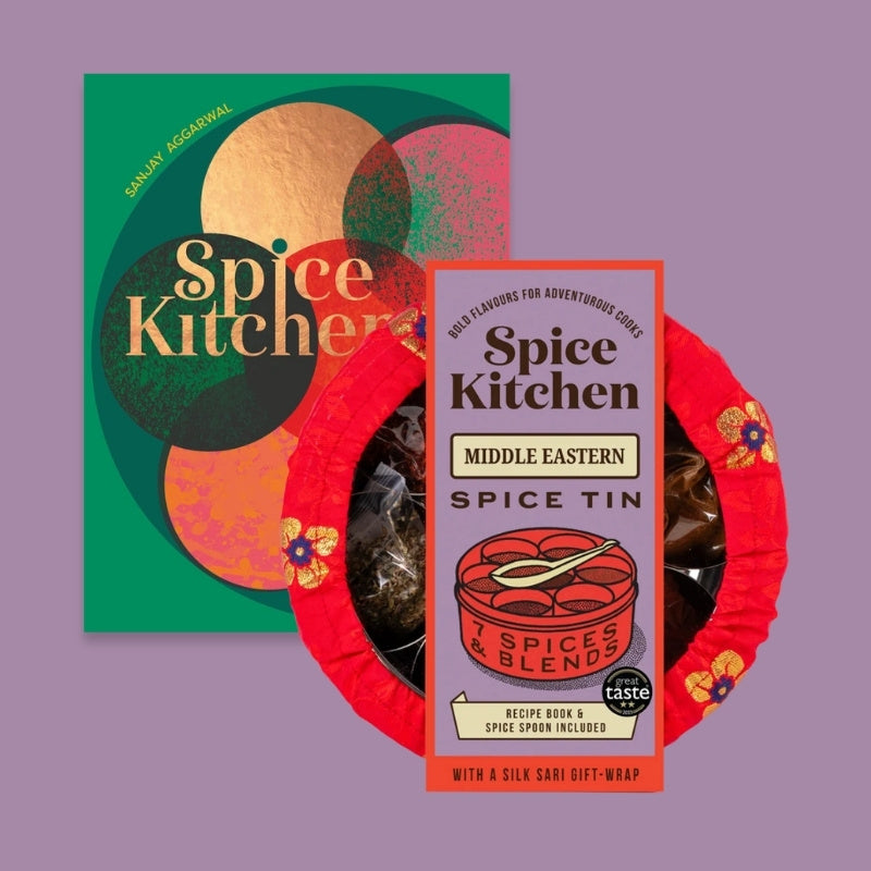Spice Kitchen Cookbook and Middle Eastern Spice Tin Gift Set