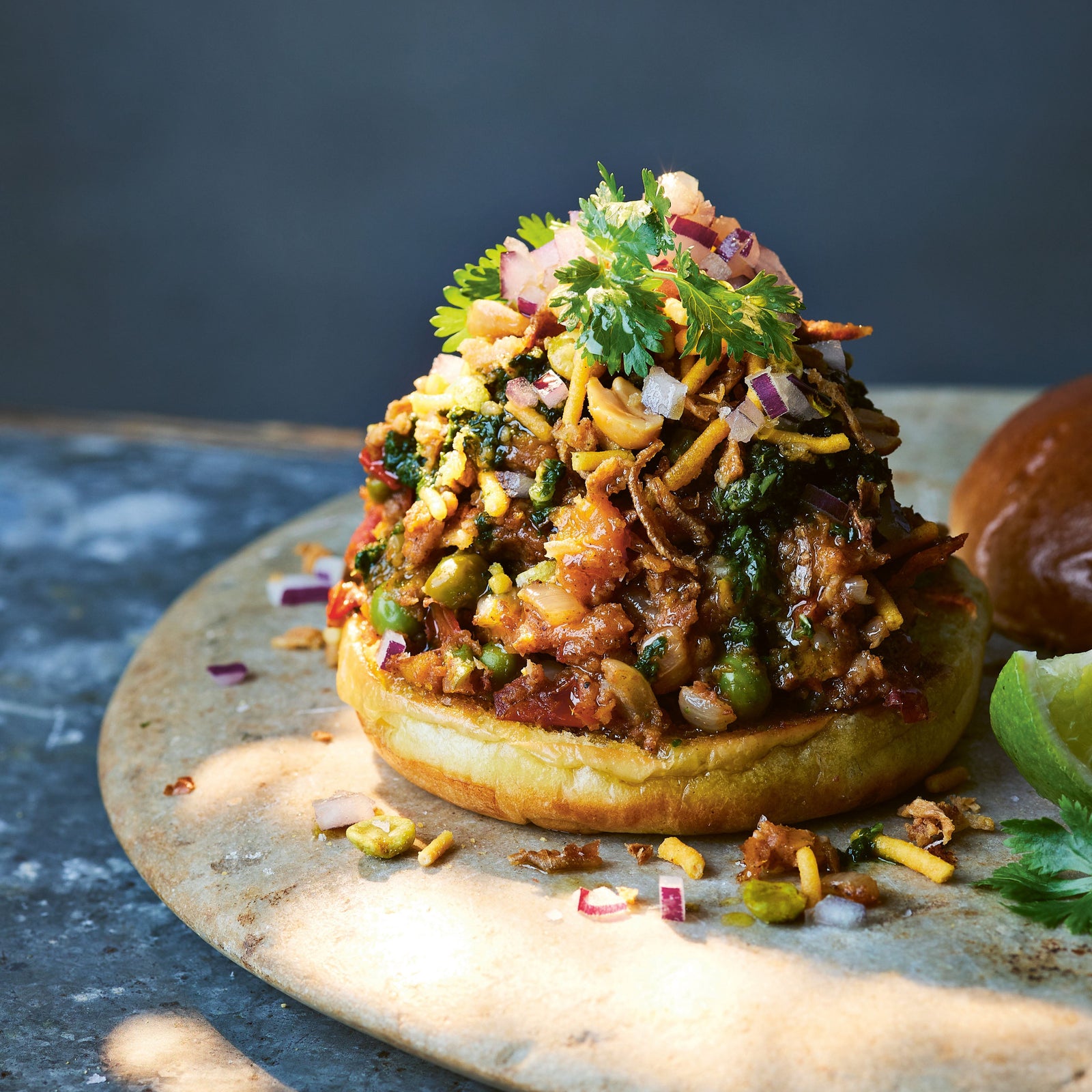 Spice Kitchen's Pav Bhaji dish as featured in Sanjay Aggarwal's cookery book, also called Spice Kitchen
