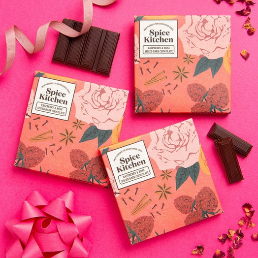 Raspberry and Rose Dark Chocolate Bar Spice Kitchen 