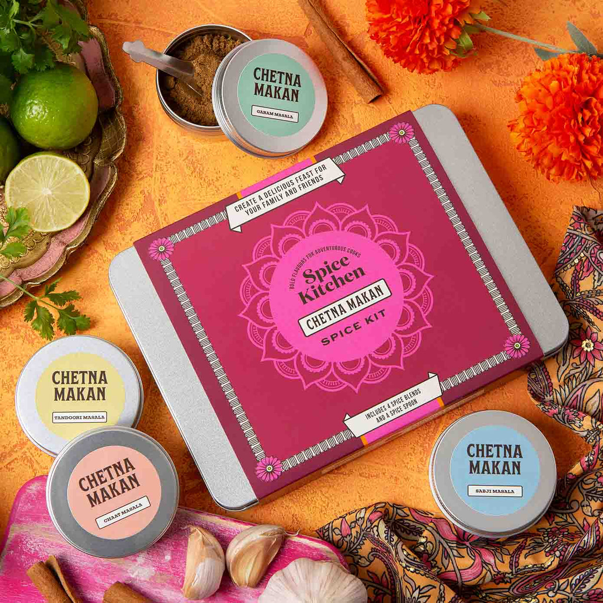 Spice Kitchen x Chetna Makan Spice Kit with Four Indian Masala Spice Blends