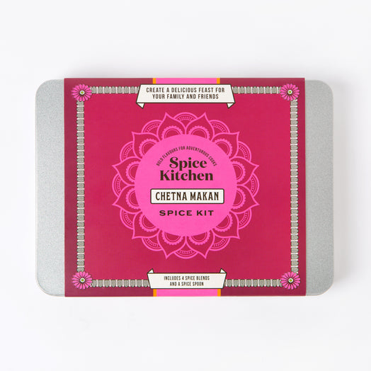 Spice Kitchen x Chetna Makan Spice Kit with Four Indian Masala Spice Blends on a white background