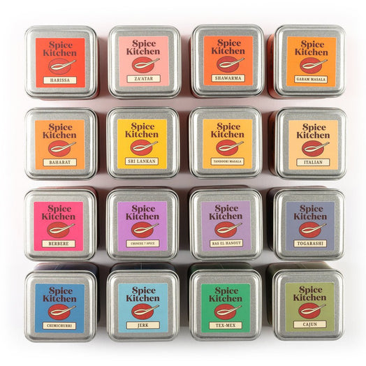 Spice Kitchen's range of signature spice blends in mini tins