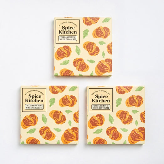 Three Spice Kitchen Cardamom Bun White Chocolate bars