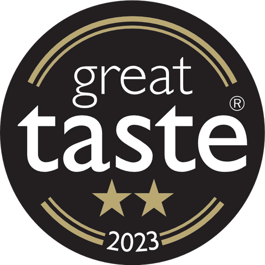 Two star great taste logo for Spice Kitchen's Garam Masala Spice Blend in their Indian Spice Tin with 9 spices & Handmade Silk Sari Wrap | Gift of the Year Winner - Spice Kitchen™ - Spices, Spice Blends, Gifts & Cookware