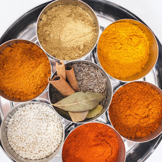 Moroccan Spice Tin with 10 Spices & Handmade Silk Sari Wrap - Spice Kitchen™ - Spices, Spice Blends, Gifts & Cookware