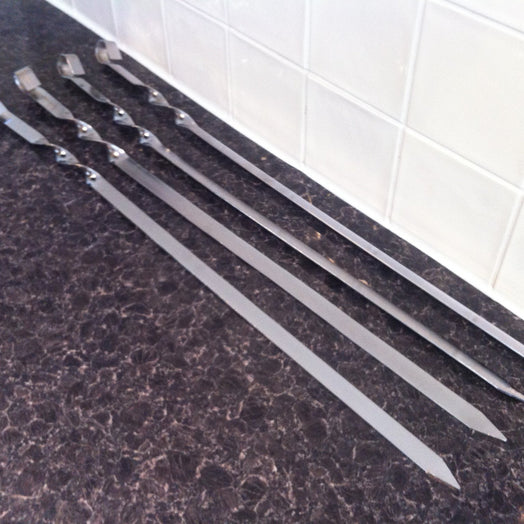 Professional Flat Kebab Skewers - 58cm long / 14mm wide - Spice Kitchen™ - Spices, Spice Blends, Gifts & Cookware